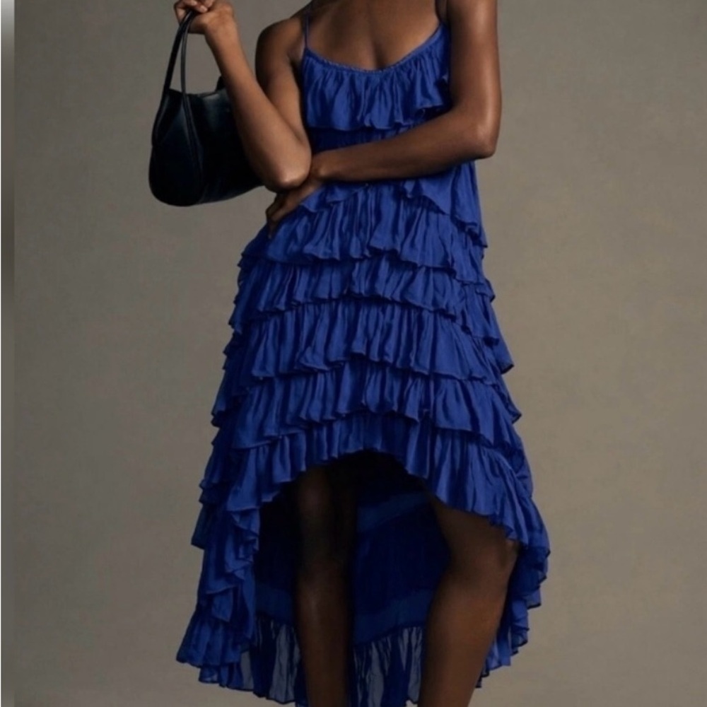 Anthropologie Royal Blue High Low Dress